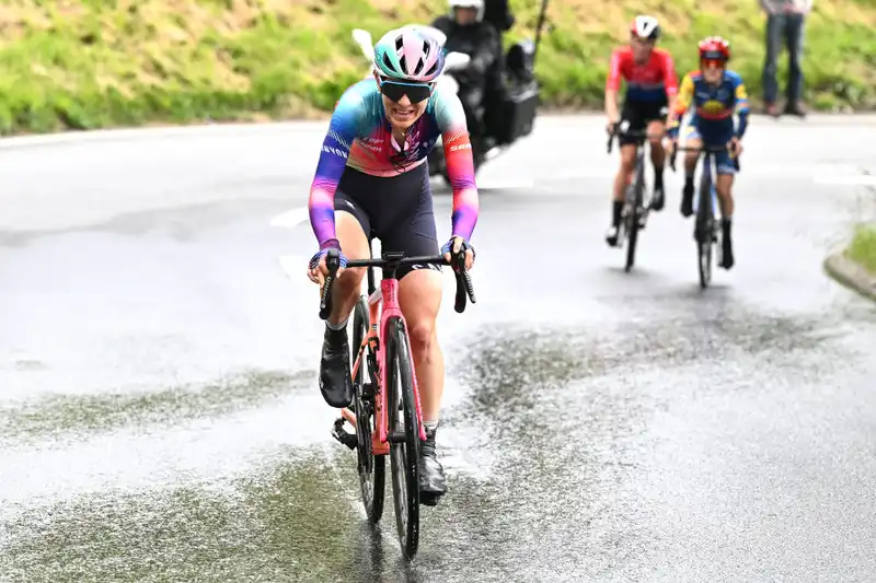 It was too close" - Chaby misses out on Tour de Suisse women's stage win after 50km solo breakaway